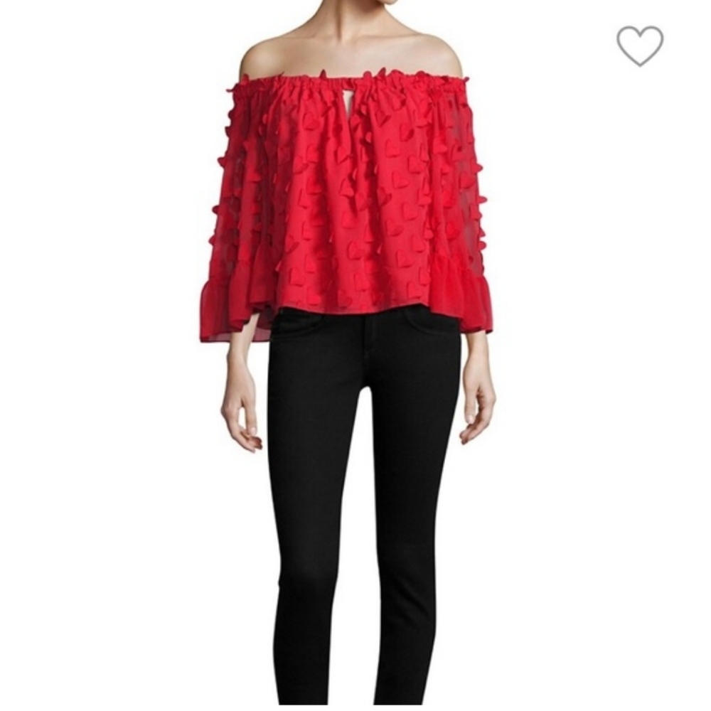 Alice mcall off the shoulder heart blouse sz 4